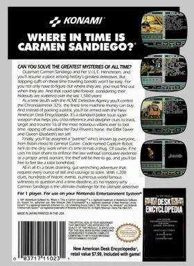 Where in Time Is Carmen Sandiego (USA) box cover back